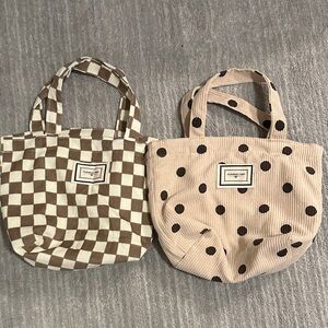 Checkered and Polka Dot Women's Tote Bags